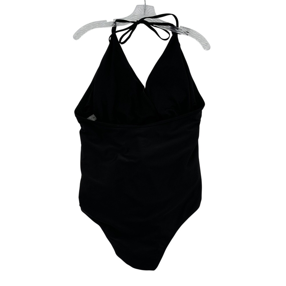 Unbranded Black Halter One Piece Swimsuit Front Tie Wrap  Beach Vacation XXL